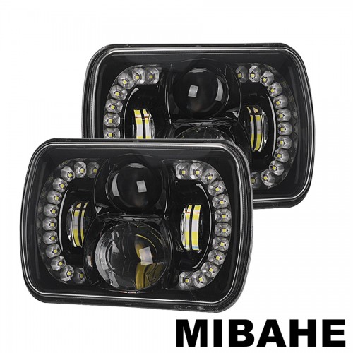 110W Osram Chips 5x7 inch Led Headlights 7x6 Led Sealed Beam Headlamp with High Low Beam H6054 6054 Led Headlight for Jeep Wrangler YJ Cherokee XJ H5054 H6054LL 6052 6053（2Pcs）